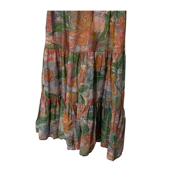 RAILS WOMENS SIZE 10 AGATHA TROPICS COTTON MAXI SKIRT ORANGE MULTI NEW - Picture 8 of 15
